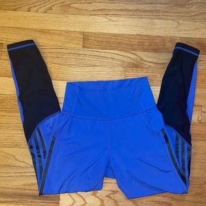 Blue adidas capri work out leggings